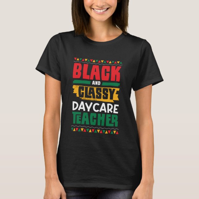 Camiseta Professor de creche preto e clássico Mon (Frente)