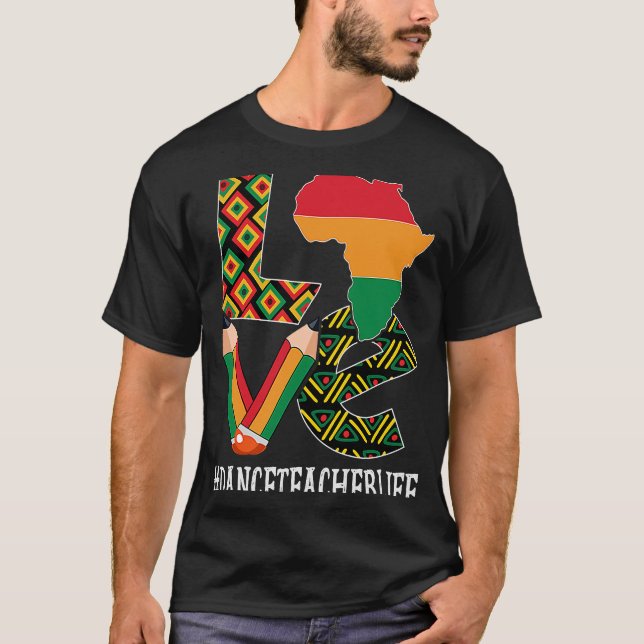Camiseta Professor de dança amava mapa negro africano ameri (Frente)