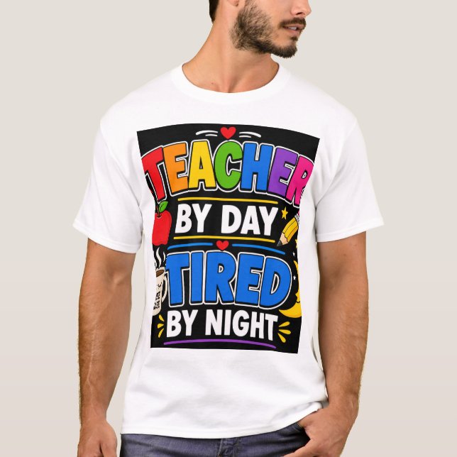 Camiseta Professor de Dia Cansado à Noite (Frente)