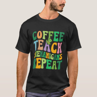 Camiseta Professor de Dia de São Patrício Ensino de Café Sh