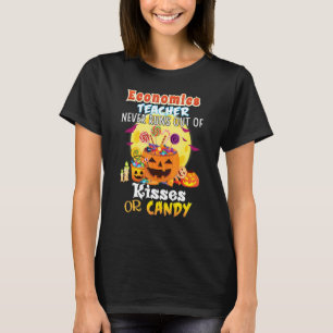 Camiseta Professor de Economia Nunca Fica Sem Beijos Ou Doc