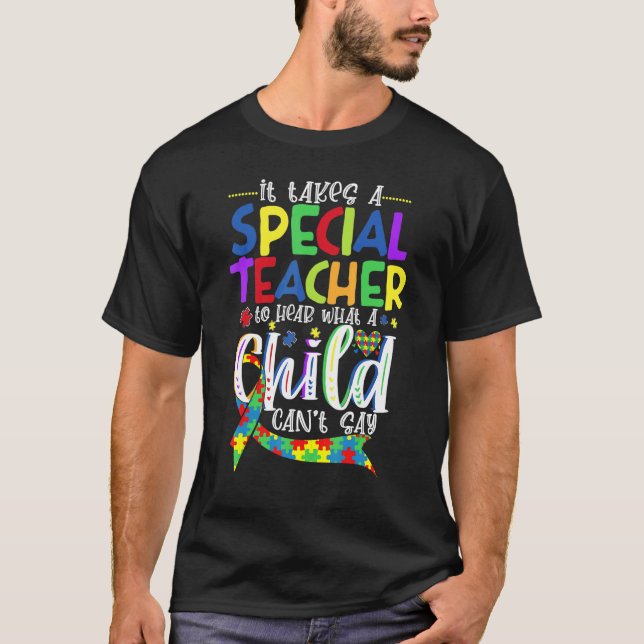 Camiseta Professor de Educação Especial em Autismo Ouvirá q (Frente)