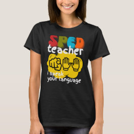 Camiseta Professor de Educação Especial em Linguagem de Sin