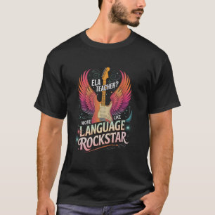 Camiseta Professor de ELA Fofo ROCKSTAR DA LÍNGUAGEM Inglês