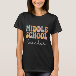 Camiseta Professor de Ensino Fundamental Retro Groovy Feliz