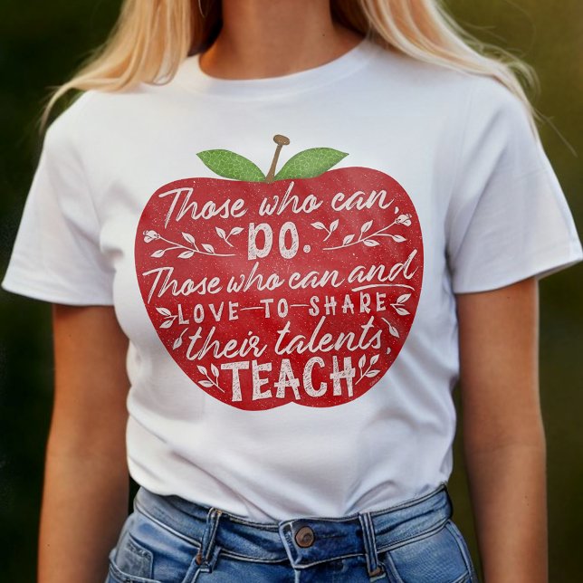 Camiseta Professor de Escola Apple Vermelha Aqueles Que Pod (Criador carregado)