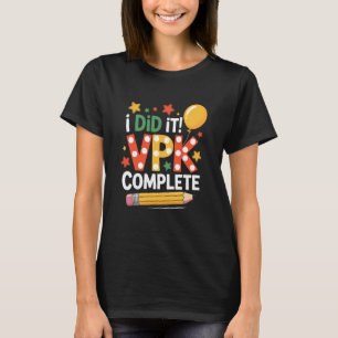 Camiseta Professor de Escola Ensino Pré K, Eu Fiz! VPK Comp