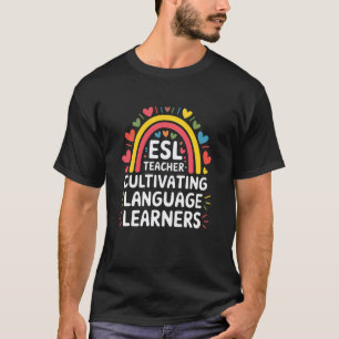 Camiseta Professor de ESL Cultivando Alunos de Línguas, Ens