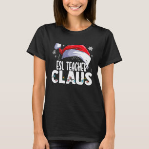 Camiseta Professor de ESL Fantasia de Natal do Papai Noel C