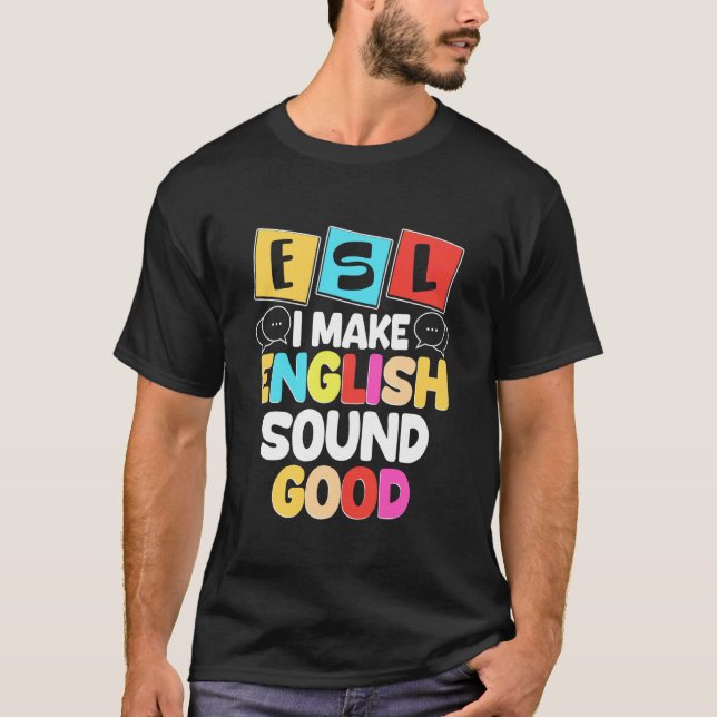 Camiseta Professor de ESL Inglês Segunda Língua Multilíngue (Frente)