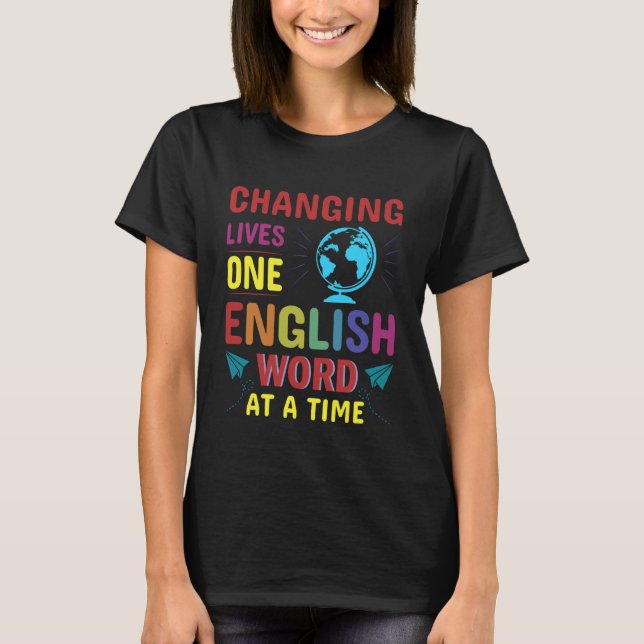 Camiseta Professor de ESL Professor Multilíngue Professor d (Frente)