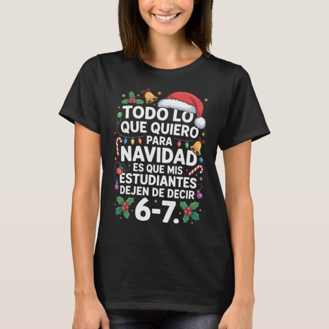 Camiseta Professor de Espanhol Engraçado Pare de Dizer 67 M (Frente)