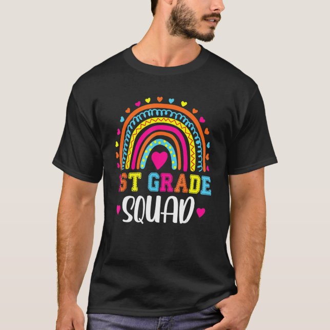Camiseta Professor De Esquadrão De 1rua Arco-Íris De Volta  (Frente)