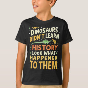 Camiseta Professor de Estudos Sociais de Dinossauro Engraça