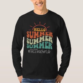 Camiseta Professor de FACS Retro Groovy Último Dia de Aula