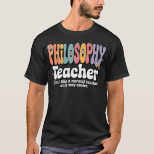 Camiseta Professor de Filosofia Retro Groovy Ética Lógica P