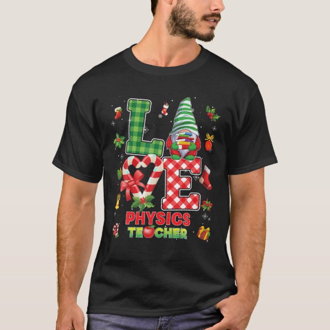Camiseta Professor de Física do Amor de Natal Gnome Candy C (Frente)