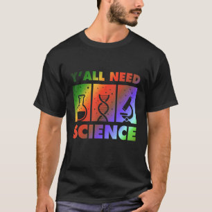 Camiseta Professor de Física em Biologia Química Y'all Ne