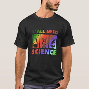 Camiseta Professor de Física em Biologia Química Y'all Ne