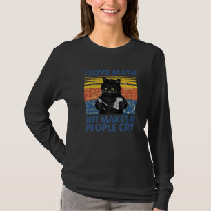 Camiseta Professor de Gato Negro Eu Adoro Matemática E Faz