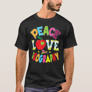 Camiseta Professor De Geografia De Paz E Amor, Criança Estu