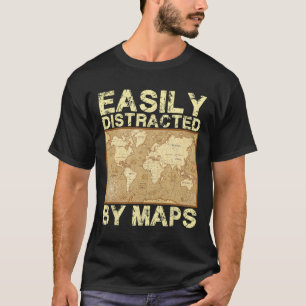 Camiseta Professor de Geografia Engraçado, Facilmente Distr