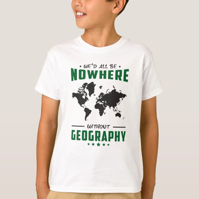Camiseta Professor de Geografia Engraçado Mundo Contém Idei (Frente)