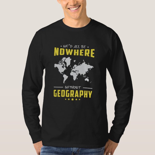 Camiseta Professor de Geografia Engraçado Mundo Contém Mapa (Frente)
