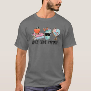 Camiseta Professor de Geografia Ensinar Amor Inspira Amante