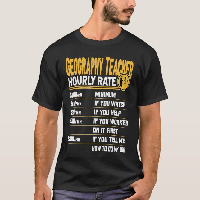 Camiseta Professor de Geografia Instrutor Educador Tutor Ho (Frente)