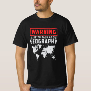 Camiseta Professor de Geografia Mapa Engraçado Contém Pre