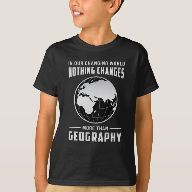 Camiseta Professor de Geografia Mapa Engraçado Mundo Contém (Frente)
