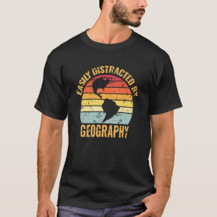 Camiseta Professor de Geografia Retro Antigo Geógrafo Mapa