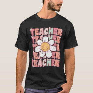 Camiseta Professor de Groovy Cute 70s Flor de Margarida Ret