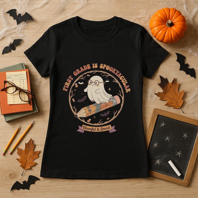 Camiseta Professor de Halloween O Primeiro Grau É Spooktacu (Criador carregado)