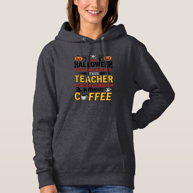 Camiseta Professor de Halloween Sem Roupa Necessária Café E (Frente)