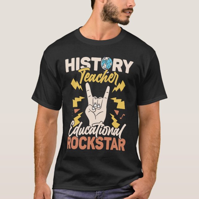 Camiseta Professor de História Educação Rockstar Educaciona (Frente)