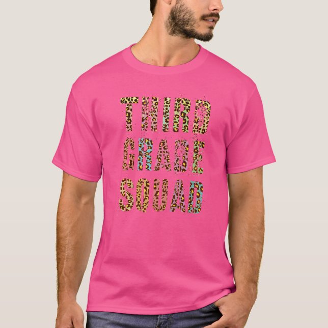 Camiseta Professor de Impressão de Leopard na Praça de Terc (Frente)