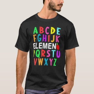 Camiseta Professor de infantário do ABC Elemeno Cute de vol
