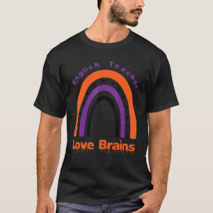 Camiseta Professor de Inglês Adoro Cérebro Arco-Íris