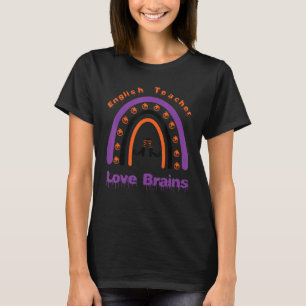 Camiseta Professor de Inglês Adoro Cérebro Arco-Íris