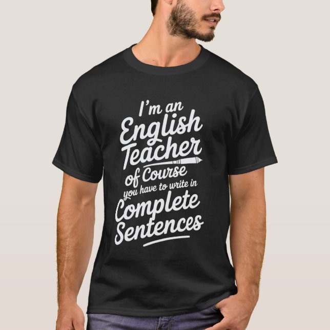 Camiseta Professor de Inglês do Curso Escreva em Frases Com (Frente)