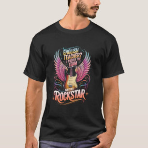 Camiseta Professor de INGLÊS Fofo ESCRITA ROCKSTAR Artes EL