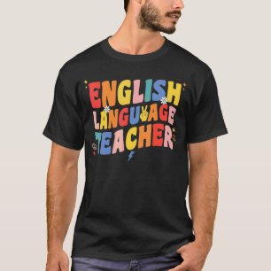 Camiseta Professor de Inglês Groovy Retro Para Mulheres Eu