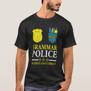 Camiseta Professor de Inglês Piada Polícia Gramatical Para 