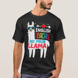 Camiseta Professor de Inglês Sem Problema Llama Diversão Pr