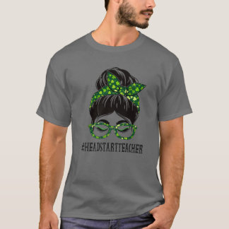 Camiseta Professor de início de página Messy Bun Dia de São