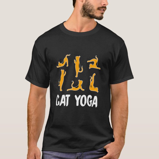 Camiseta Professor de Instrutor de Yoga Cat Yoga (Frente)