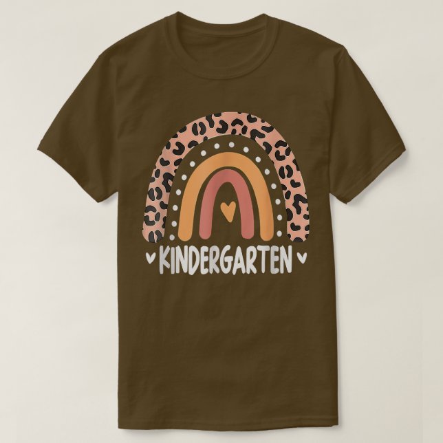 Camiseta Professor De Jardim De Infância Arco-Íris Primeiro (Frente do Design)