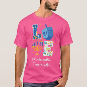 Camiseta Professor de jardim de infância de amor Hanukkah j